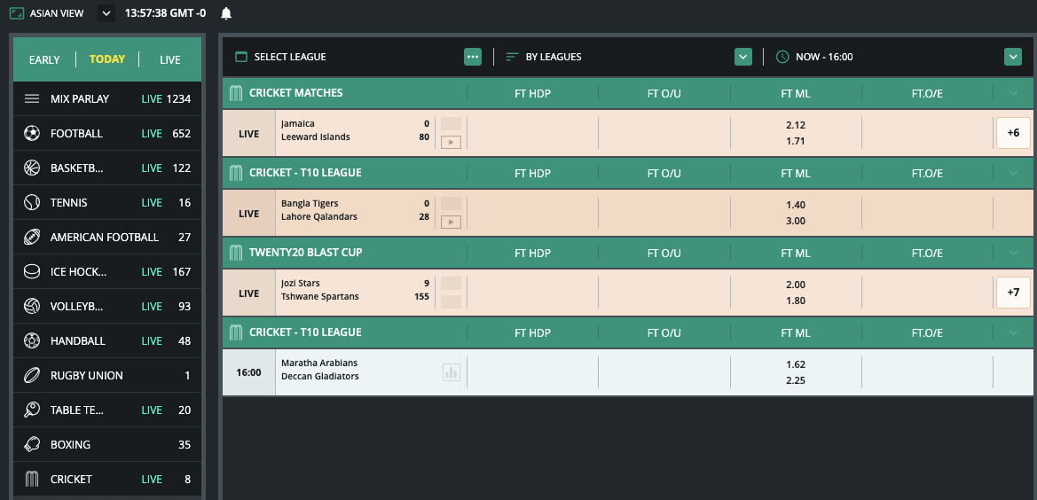 1bet betting cricket