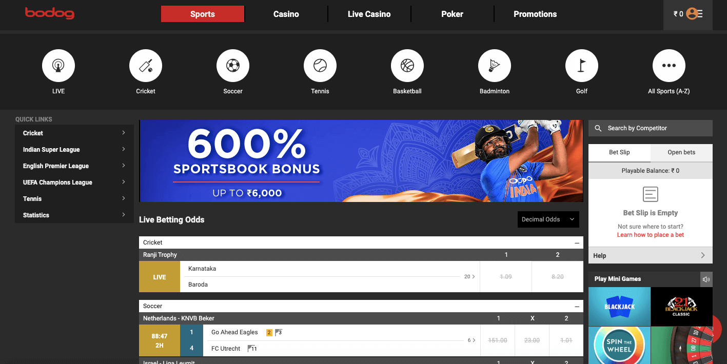 bodog india betting