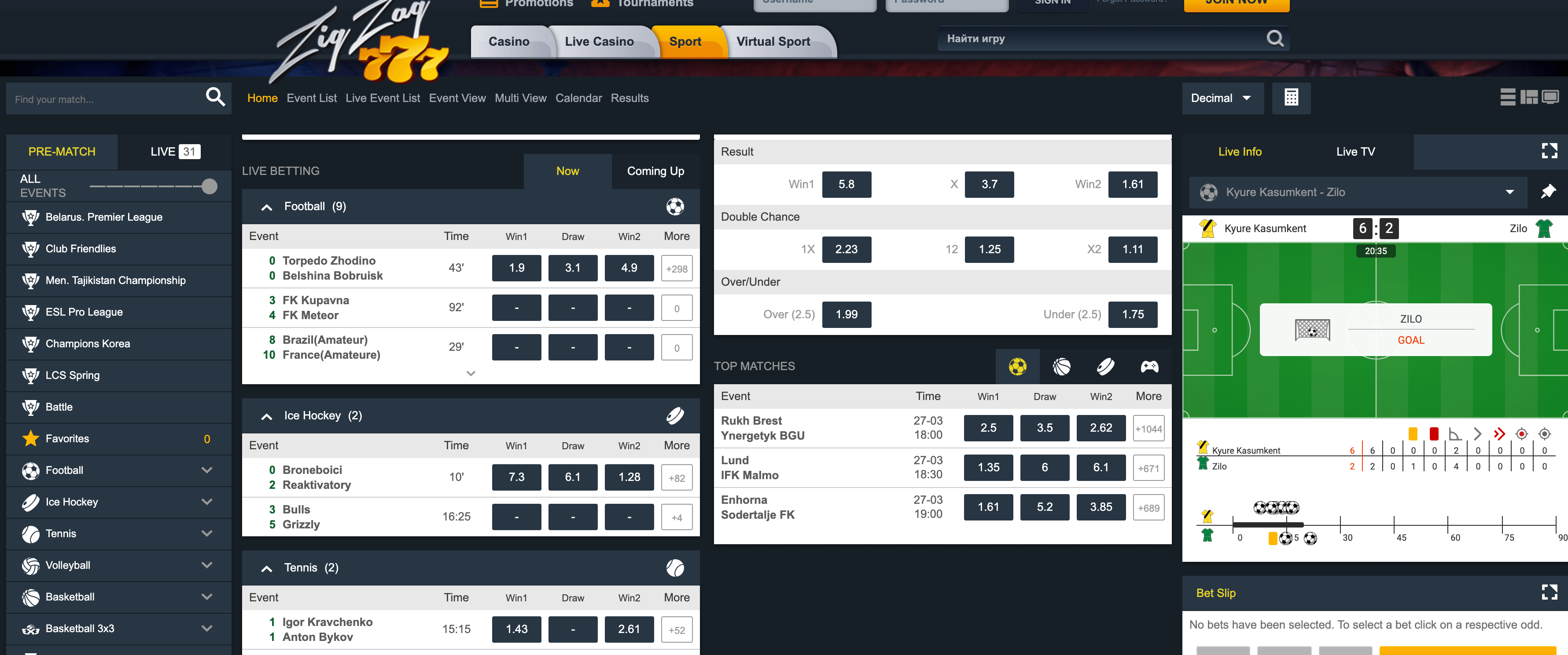 zigzag777 betting