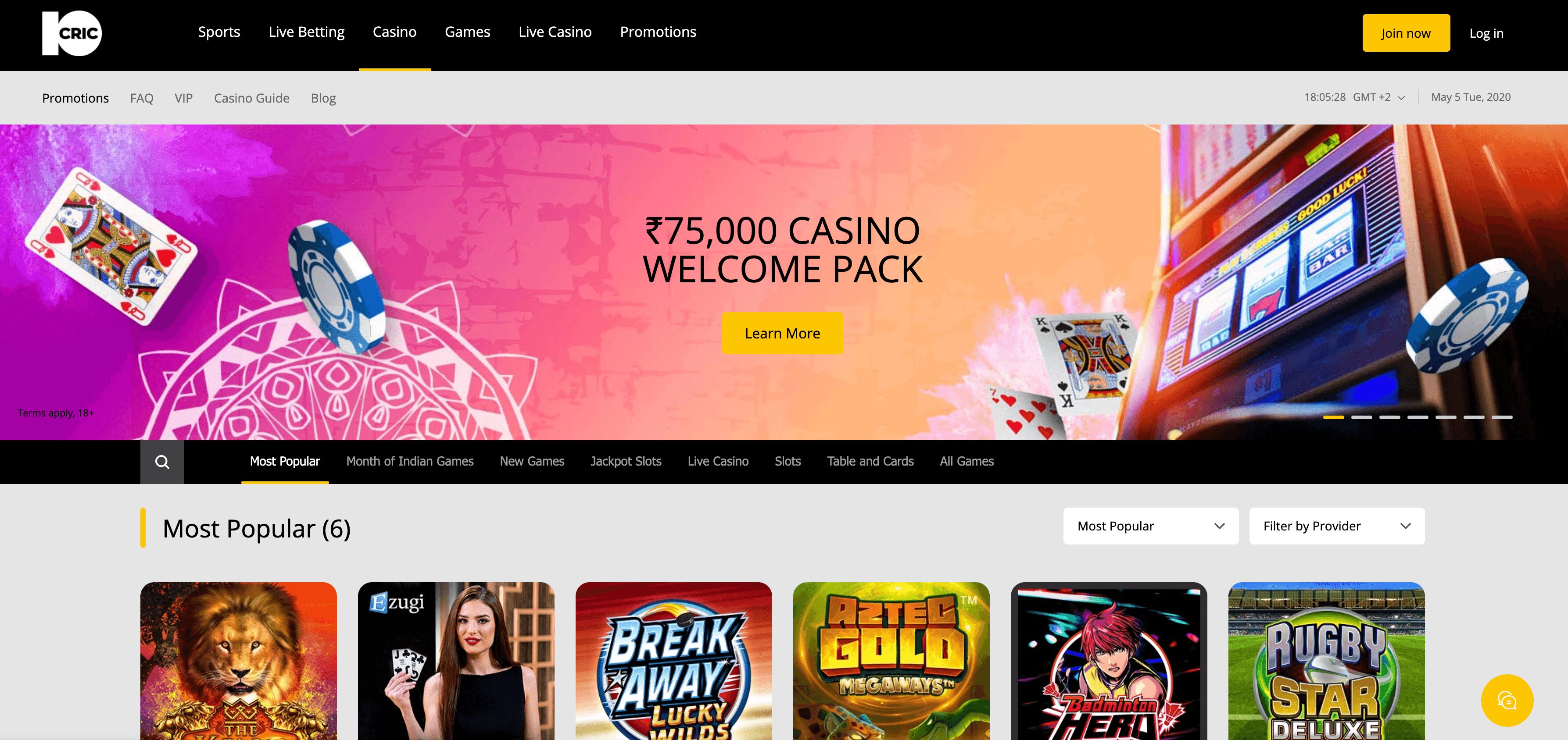 10cric casino homepage