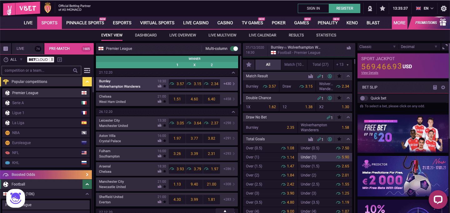 Vbet Betting