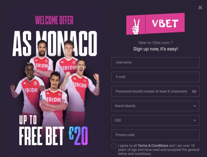 Vbet Register