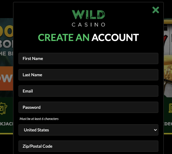 Wild Casino Register