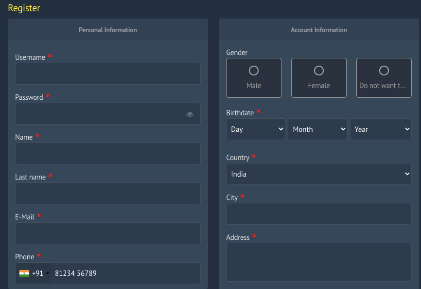 Yonibet Register