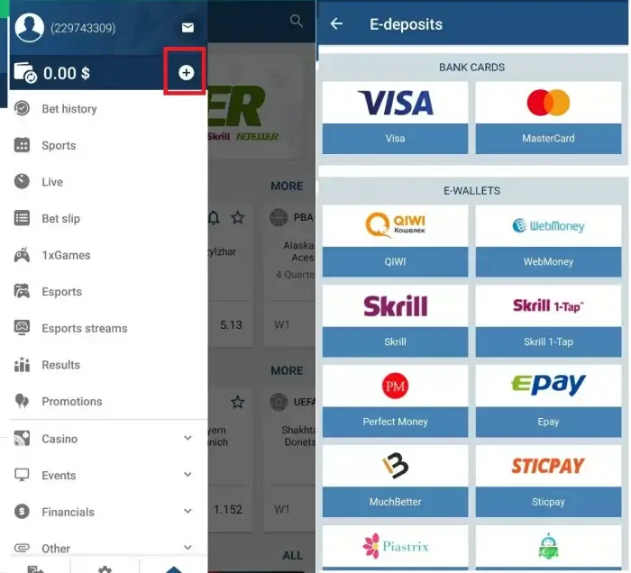how to deposit at 1xBet india