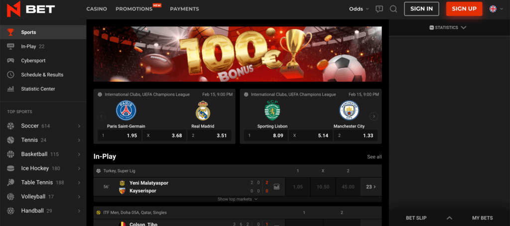 N1Bet Homepage