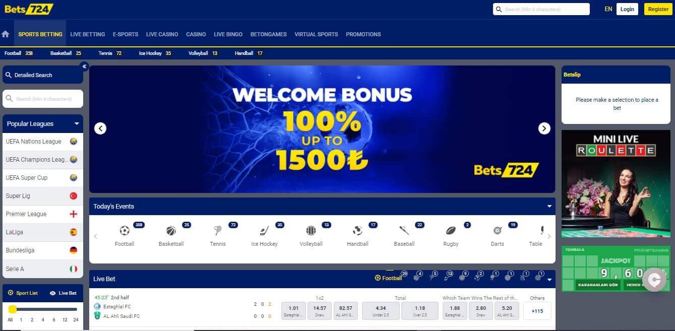 Bets724 Homepage