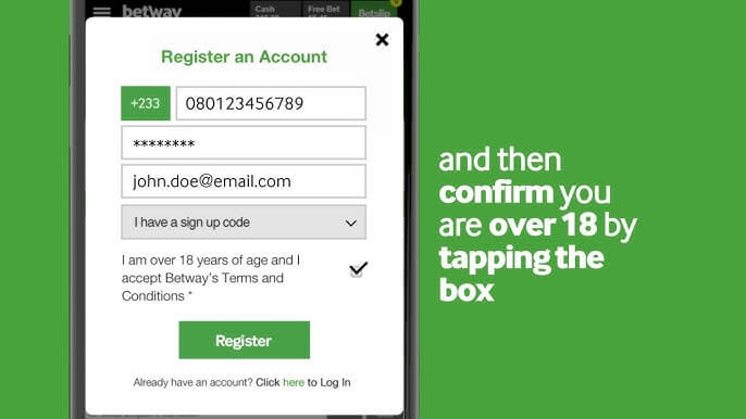 Betway Account Registration on the App